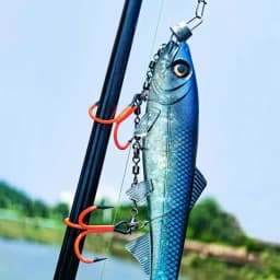 Spinpoler Pike Fishing Stinger Rig UV Painted Hook #1/0 #2/0 Speed Link Rolling Swivel For Rubber Soft Lure Swimbait Accessories