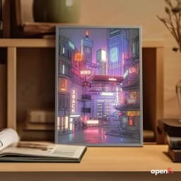 LED Beautiful City Night View Table Light Painting,HD Picture Narrow Bezel USB Plug Dimming Romantic Home Decorations Night Lamp