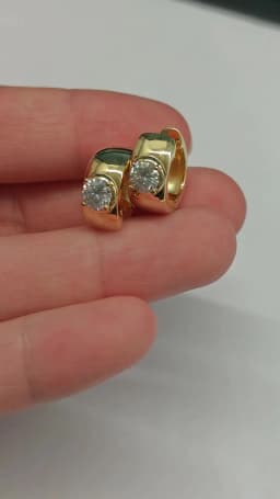 Lnkry Round 5MM Moissanite Earring With Certificate 14k Gold-Filled Wide Chunky Hoop Earrings for Women Vintage Jewelry Gift