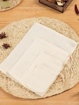 5 PC 100% Cotton Cloth Bag Spice Strainer Mesh Filter Herbal Ball Kitchen Cooking Tools Colander Bag