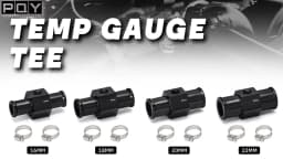 Black Water Temp Gauge Radiator Temperature Water Temp Joint Pipe Sensor 18MM 20MM 22MM 24MM Hose Adapter