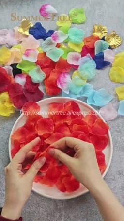 100pcs/pack Silk Rose Petals Table Confetti Artificial Flower Baby Shower Crafts Wedding Supplies Party Venue Decor
