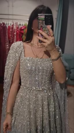 FATAPAESE Customized Engagement Gowns Tank Cape Long sleeve All Cover Crystal Beaded Gems Maxi Puffy Skirt Bride Clothes Abiye