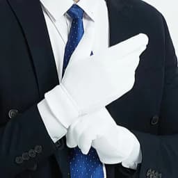 Winter Plus Velvet Thickened Back Three-String White Gloves Etiquette and Steadily Dance Performance Keeps Warm and Cold for Men