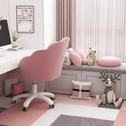 Formwell Home Office Chair with Mid-Back Upholstered Modern Tufted Computer Task Chair Swivel Height Adjustable lambswool