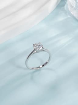 MODIAN 1CT D Color Round High Quality Moissanite Ring For Women 925 Sterling Silver Romantic Wedding Engagement Band Jewelry