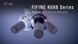 FIFINE Recording XLR Dynamic Microphone with Real-time Monitoring,USB Streaming Mic with Gain Knob/Touch-mute for PC,Mixer-K688