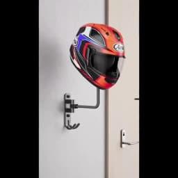 Motorcycle Helmet Holder Swivel 180° Wall Shelf Helmet and Jacket Hanger Metal Hook Metal Shelves Perfect Gift