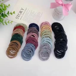 100PCS/Set Women 3.5CM Basic Nylon Elastic Hair Bands Ponytail Hair Scrunchie Rubber Bands Headband Hair Accessories Headwear