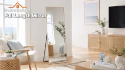 JHK 68"x26" Arched Full Length Mirror with Stand Floor Free Standing Aluminum Frame for Bedroom Bathroom Body Hanging Leaning