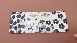 1 Pcs Simple Black And White Flowers Card Holder Campus Student Card Work Permit Bank Card Bus Card ABS Plastic Card Cover