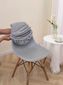 1/2pcs Jacquard Shell Chair Cover for Dining Room Stretch Armless Seat Slipcover Solid Color Chair Protector Slipcover Home