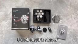 Floating 7-Blade 5-in-1 Electric Shaver For Men Rechargeable Nose Hair Trimmer Facial Cleaning Massager Bald Head Beard Razor