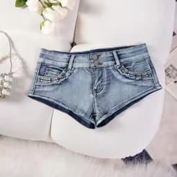 2026 Summer New Old Rivet Denim Shorts Women's Super Ultra Low Waist Design Hot Girls Y2k Jeans Shorts