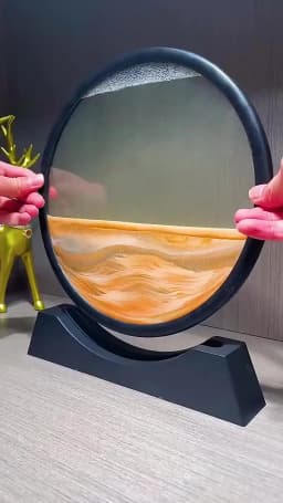 3D Sandscape Moving Sand Art Picture Round Glass Deep Sea Hourglass Quicksand Craft Flowing Sand Painting Office Home Decor Gift