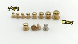 10pcs Solid Brass Sam Browne Style ball Rivets Sam Brown Button Round Head Ball Post Studs Buckle DIY Leather Craft Accessories