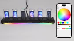 Nixie Tube RGB IPS Screen LED Retro Digital Clock Night Light,DIY Lamp Support Wi-Fi Time Calibration, APP Control, Weather Mode