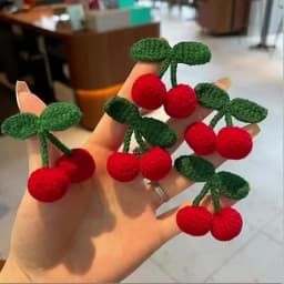 Popular 2Pcs Red Cherry Hair Clip For Baby Girls Cute Hairpin Barrette Side Clip Child Headwear Hair Accessories No backing card
