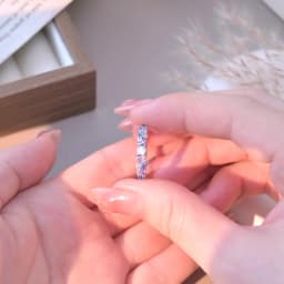 Original 925 Sterling Silver Sparkling Ice-Blue Purple Opal Ring For Women Girls Jewelry Birthday Anniversary Gifts