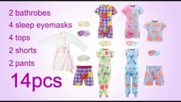 7pcs 11.5in/30cm Doll Clothes And Shoes = 4 Pajamas 1 Bathrobe 2 Slippers Handmade Birthday Christmas Gift, Pretend Game