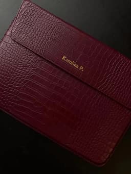 Unisex Custom Letter Envelope Leather Laptop Sleeve for MacBook Air 13 Retina 13.3 14 15 Free Personalization Macbook Case Pouch