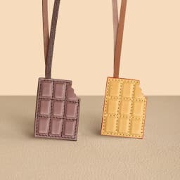 CRAZYSMITH Genuine Leather Chocolate Bag Charm, Italian Full-Grain Cowhide Purse Charms Luxury Gifts for LV Bag Accessories Cute