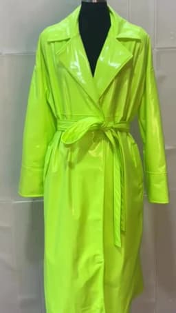 Mauroicardi Spring Long Soft Thin Flowy Shiny Reflective PVC Trench Coat for Women Sashes Y2K Streetwear Runway European Fashion