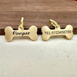 New Bone Personalized Dog Tag Name Pet ID Tag Solid Brass Pets Anti-lost Tag Puppy Accessories Dogs Collar Customized Engraved