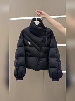 New Cotton Women Winter Warm Short Puff Jacket Korean Design Irregular Cotton Coat Trend Loose Thicken Parkas Tide Black White