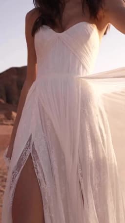 Toofgon Boho Chiffon Lace Wedding Dresses Customized Sexy Slit Dectachable Long Sleeves Country Bridal Gowns Formal Bride Dress