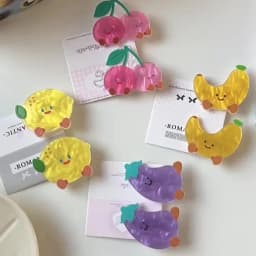 2pc Lovely Cartoon Cherry Fruit Cute Hair Side Clips Hairpin for Women Girls Korean Hair Accessories Ornament