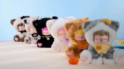 Rolife Plush Blind Box Nanci's Tea Time Kitties Action Figure Collectible Plush Doll Toys Surprise Box Gift for Kids Friends