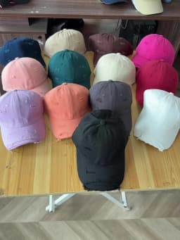 Hot Sale Washed Cotton Retro Distressed style Cap High Quality Baseball Cap Women Dopamine Cap Outdoor Hats
