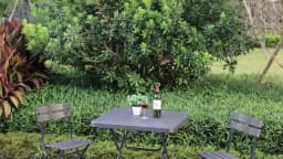 Folding Table 80cm for Indoor Outdoor, Portable Heavy Duty Fold-in-Half Utility Small HDPE Plastic Adjustable Height Folding