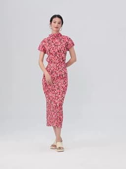 LANMREM Pleated Clothes 2025 Summer New Elegant Temperament Slit Printed Half Skirt Slim Fit Versatile A-line Skirt 2DB2687