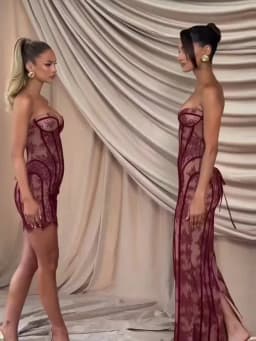 Cryptographic Strapless Elegant Party Dresses Strip Bodycon Evening Maxi Wedding Guest Woman Lace Up Backless Dress 2026