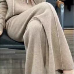Women's Solid Color Wool Knitted Wide Leg Pants Autumn Winter Basic Soft Warm Cashmere Knit Trousers Casual Simple Style Korean