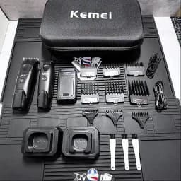 KEMEI 1386/1385 Professional Hair Clipper – Designed for Barbershops and Salons; Features Zero-Gap Blade for Fading, Detailed Styling, and Anti-Snag Performance