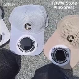 New Solar-Powered Charging Fan Cap Summer Extended Brim Mesh Breathable UV Protection Outdoor Hat Sun-Protective Baseball Cap