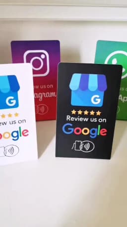 Review Us On Yelp Digital NFC Stand Display - Smart Tap Card for Reputation Management
