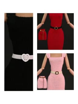 RUHERW 2026 Spring New High Quality Doll Belt Fashion Leather Waistband for 11.5-inch Female Doll 1/6 Doll Accessories
