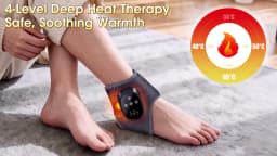 Electric Foot Massager Heated Vibration Cordless Ankle Wrap Portable Leg Care Relaxation Pad For Home Office Women Seniors