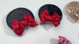 4Pcs Sequin Mouse Ears Hair Clips Glitter Hair Bows Cute Mice Ears Hair Clip Barrettes for Women Girls Hair Accessories for Part