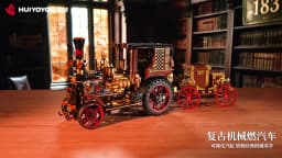 Creative 1331Pcs Vintage Mechanical Steam Car Building Blocks City Retro Steam Punk Vehicle Desktop Decoration Bricks Toys Gift