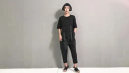 [EAM] High Elastic Waist Black Irregular Split Harem Trousers New Loose Fit Pants Women Fashion Tide Spring Summer 2026 1Y487