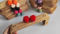 20 Cm Candy Solid Wood High Quality Candy Wooden Purse Frame Obag Handbag Accessories Diy Purse Hanger Guangzhou Purse Frames
