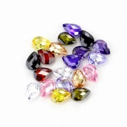 5A Pear Double CheckerBoard Cubic Zirconia Stone Multicolor Brilliant Cut Loose CZ Stones Synthetic Gems Beads For Jewelry