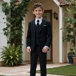 Boys Suits 4-Piece Jacket Vest Pants Tie Random Teen Dress Wedding Performance Prom Formalwear Classic Slim Elegant Age 2-16Y
