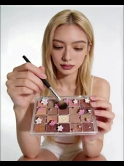 20-Color Cherry Blossom Eyeshadow Palette - Matte & Glitter Pink/Brown Tone Eye Makeup Palette, Long-Lasting Pigmented Eyeshadow