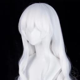 White Long Wavy Anime Game Cosplay Synthetic Wigs with Bangs Fluffy Heat Resistant Wig for Daily Party